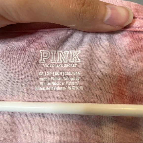Victoria’s Secret PINK pink tye dye vneck short sleeve shirt size xs - Picture 6 of 7
